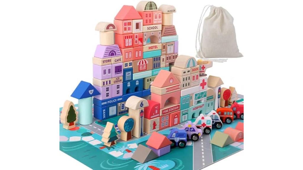 wooden kids building blocks