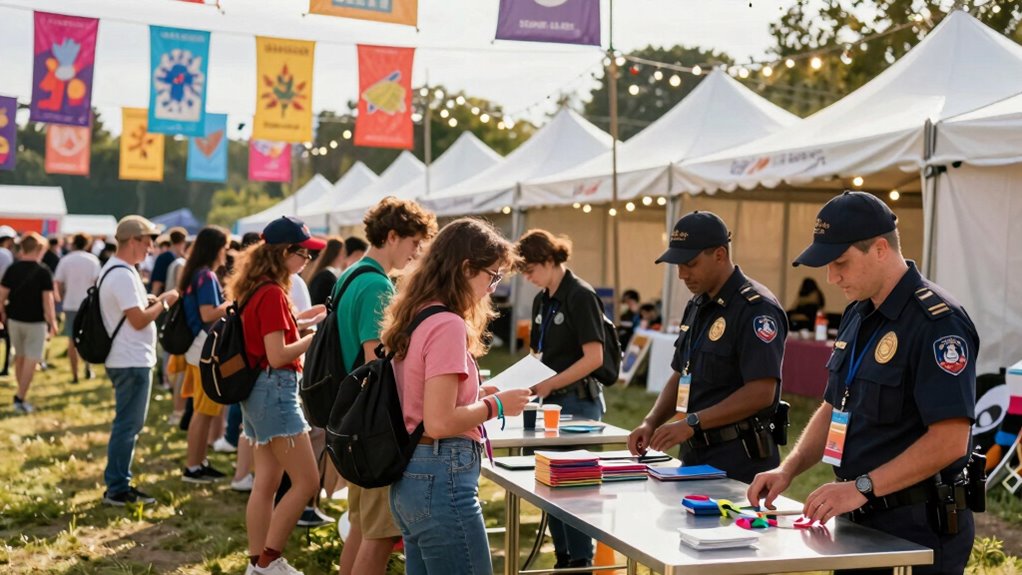artist registration and arrival
