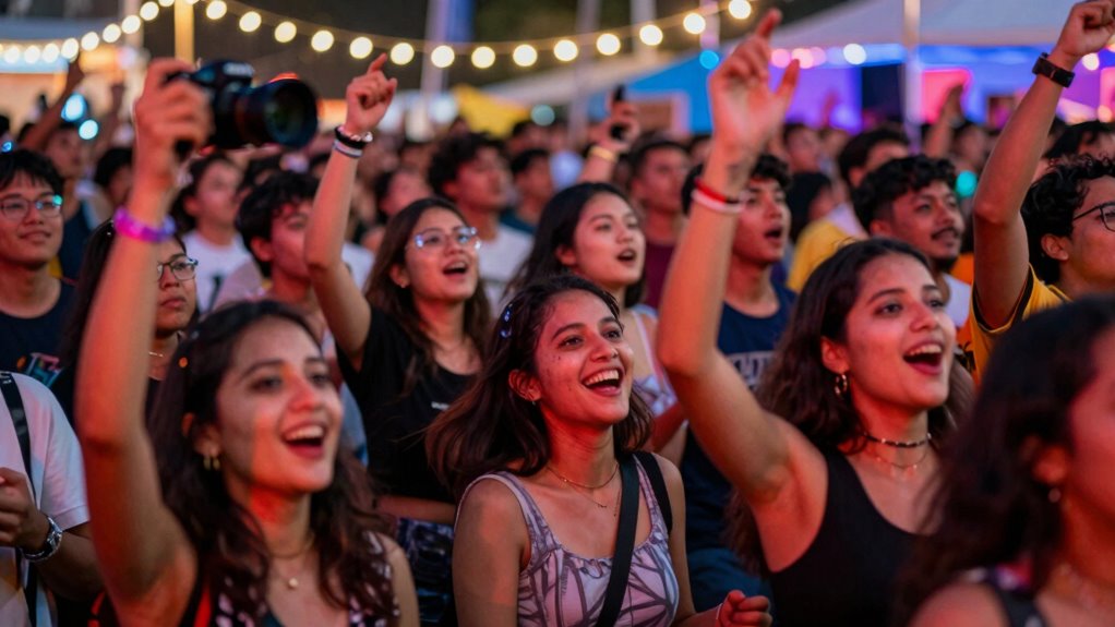 capturing vibrant festival crowds