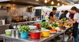 efficient festival kitchen setup