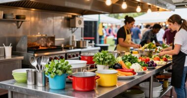 efficient festival kitchen setup