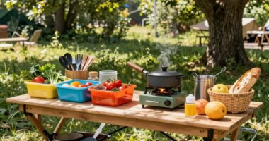 efficient organized camping setup