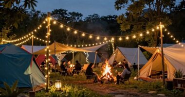 enhance campsite ambiance creatively