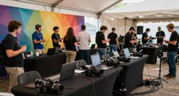 festival media area setup