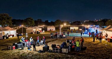 festival teams prepare overnight