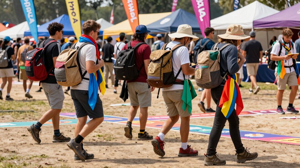 getting ready for festival walking