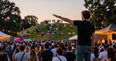 optimal festival crowd positioning