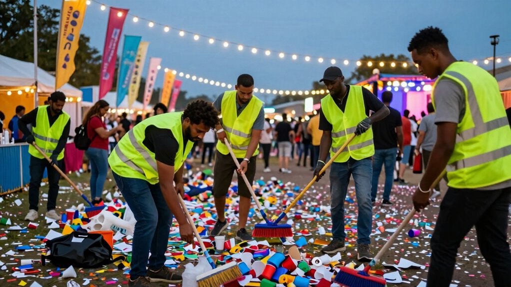 organized waste management teamwork