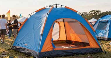 quick easy festival camping
