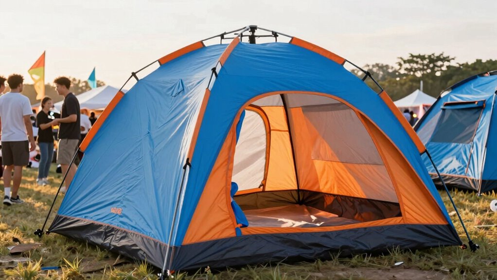 quick easy festival camping