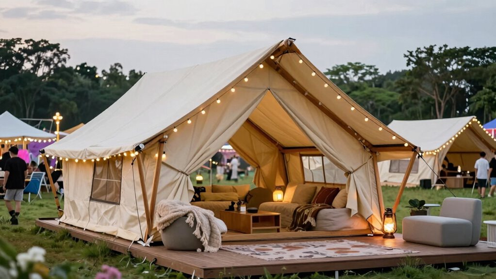 upscale festival camping amenities
