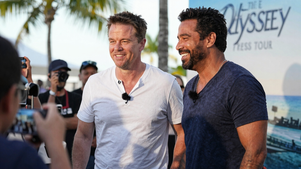 Matt Damon & John Leguizamo Kick Off ‘The Odyssey’ Press Tour at Miami Photo Call