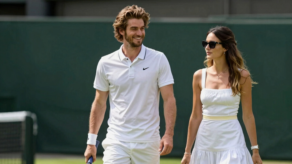 Andrew Garfield Sports Long Hair for Wimbledon Date with Girlfriend Monica Barbaro
